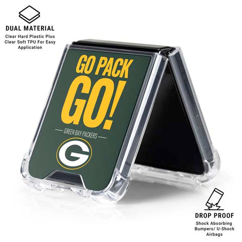 NFL Green Bay Packers Team Motto Galaxy Z Flip6 Clear Case