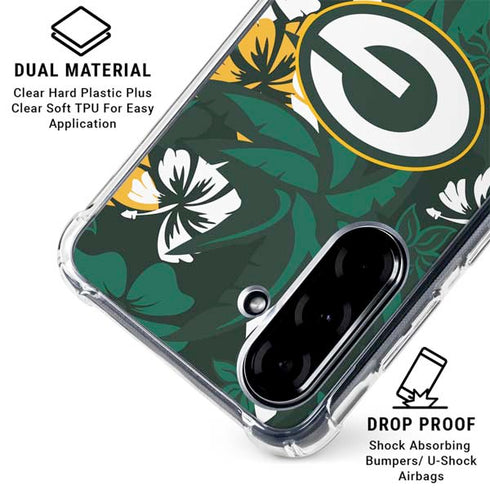 NFL Green Bay Packers Tropical Print Galaxy A36 5G Clear Case