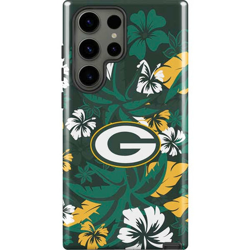 NFL Green Bay Packers Tropical Print Galaxy S23 Ultra Pro Case