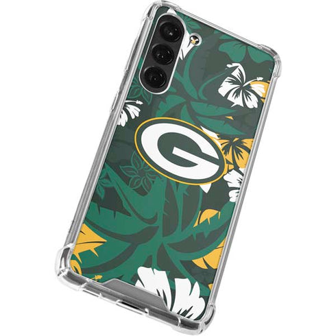 NFL Green Bay Packers Tropical Print Galaxy S24 FE Clear Case