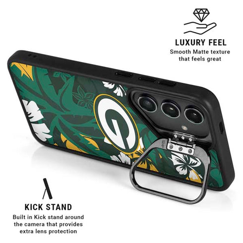 NFL Green Bay Packers Tropical Print Galaxy S25 Kickstand Case