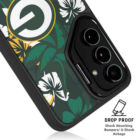 NFL Green Bay Packers Tropical Print Galaxy S25 Kickstand Case