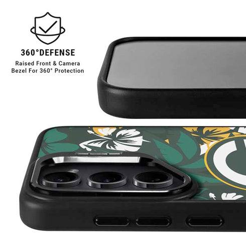 NFL Green Bay Packers Tropical Print Galaxy S25 Plus Kickstand Case
