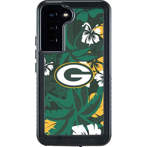 NFL Green Bay Packers Tropical Print Galaxy S24 Plus Waterproof Case
