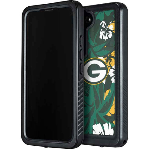 NFL Green Bay Packers Tropical Print Galaxy S24 Plus Waterproof Case