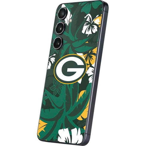 NFL Green Bay Packers Tropical Print Galaxy S24 Skin
