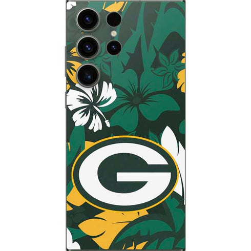 NFL Green Bay Packers Tropical Print Galaxy S25 Ultra Skin