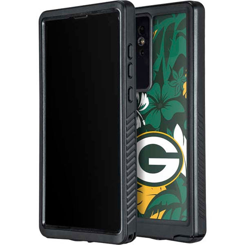 NFL Green Bay Packers Tropical Print Galaxy S24 Ultra Waterproof Case