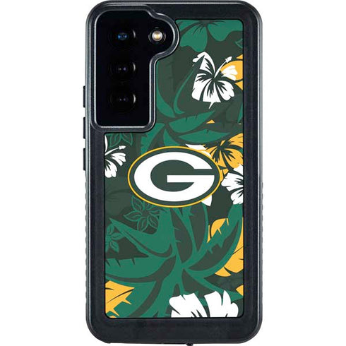 NFL Green Bay Packers Tropical Print Galaxy S24 Waterproof Case