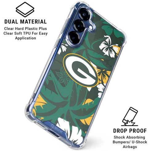 NFL Green Bay Packers Tropical Print Galaxy S25 Clear Case