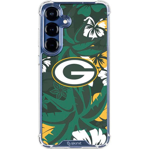 NFL Green Bay Packers Tropical Print Galaxy S25 Plus Clear Case