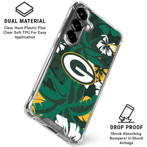 NFL Green Bay Packers Tropical Print Galaxy S26 Clear Case