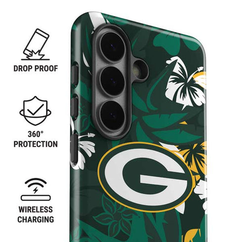 NFL Green Bay Packers Tropical Print Galaxy S26 Plus Impact Case
