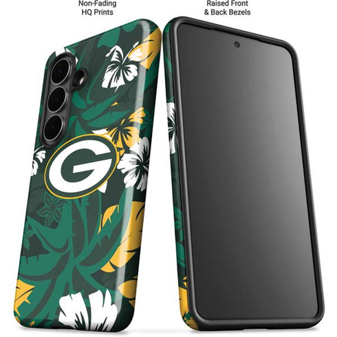 NFL Green Bay Packers Tropical Print Galaxy S26 Plus Impact Case