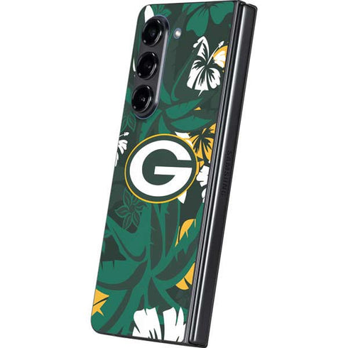 NFL Green Bay Packers Tropical Print Galaxy Z Fold5 5G Skin