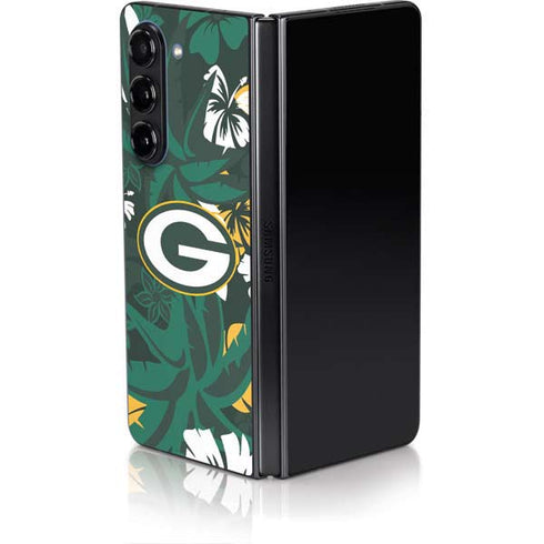 NFL Green Bay Packers Tropical Print Galaxy Z Fold5 5G Skin