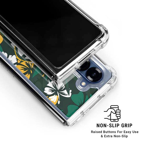 NFL Green Bay Packers Tropical Print Galaxy Z Fold6 Clear Case
