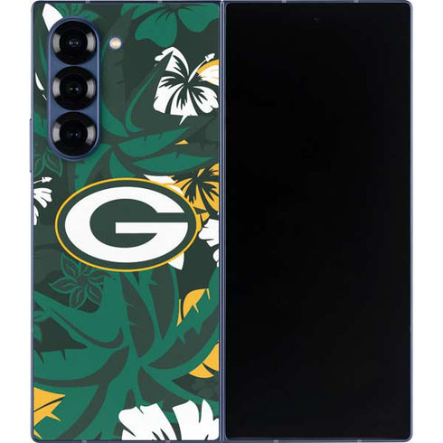 NFL Green Bay Packers Tropical Print Galaxy Z Fold6 Skin