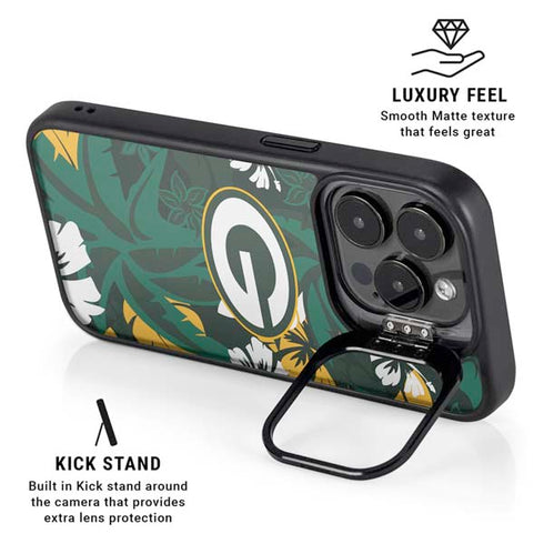 NFL Green Bay Packers Tropical Print iPhone 14 Pro Max Kickstand Case