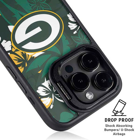 NFL Green Bay Packers Tropical Print iPhone 14 Pro Max Kickstand Case