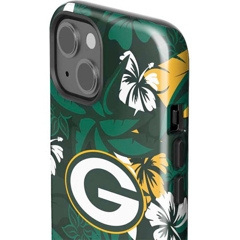 NFL Green Bay Packers Tropical Print iPhone 15 Impact Case