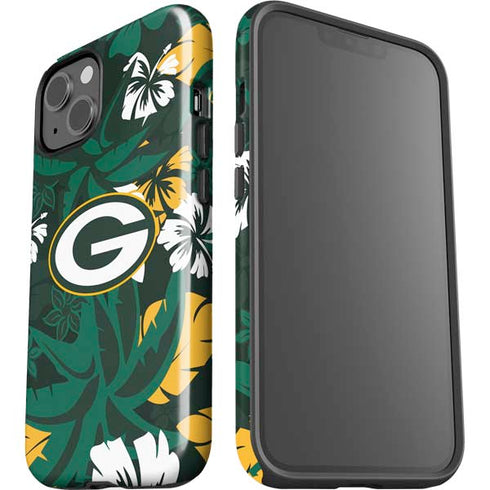 NFL Green Bay Packers Tropical Print iPhone 15 Impact Case