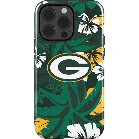 NFL Green Bay Packers Tropical Print iPhone 15 Pro Impact Case