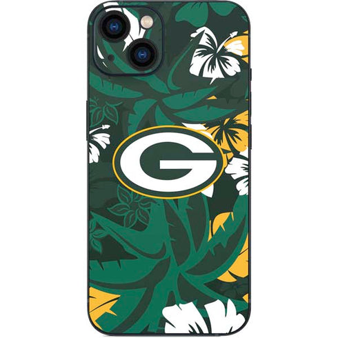 NFL Green Bay Packers Tropical Print iPhone 15 Skin