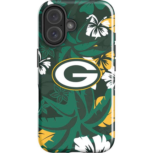NFL Green Bay Packers Tropical Print iPhone 16 Plus Impact Case