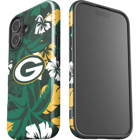 NFL Green Bay Packers Tropical Print iPhone 16 Plus Impact Case