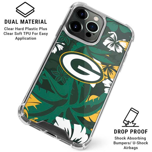 NFL Green Bay Packers Tropical Print iPhone 16 Pro Max Clear Case