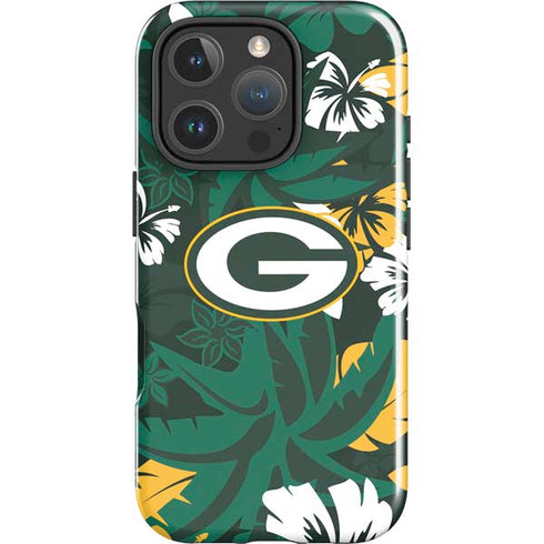 NFL Green Bay Packers Tropical Print iPhone 16 Pro Max Impact Case