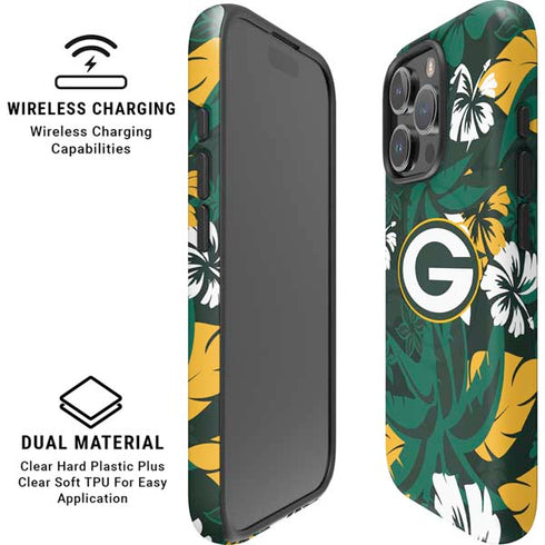 NFL Green Bay Packers Tropical Print iPhone 16 Pro Max Magsafe Impact Case