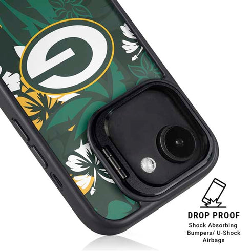 NFL Green Bay Packers Tropical Print iPhone 16e Kickstand Case