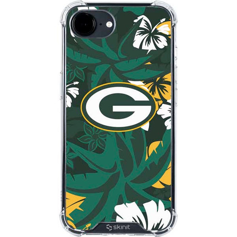 NFL Green Bay Packers Tropical Print iPhone 16e Clear Case