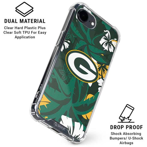 NFL Green Bay Packers Tropical Print iPhone 16e Clear Case