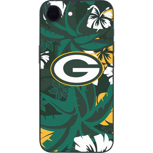 NFL Green Bay Packers Tropical Print iPhone 16e Skin