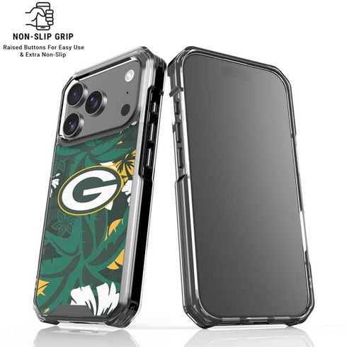 NFL Green Bay Packers Tropical Print iPhone 18 Pro Clear Case