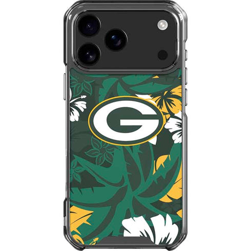 NFL Green Bay Packers Tropical Print iPhone 18 Pro Max Clear Case
