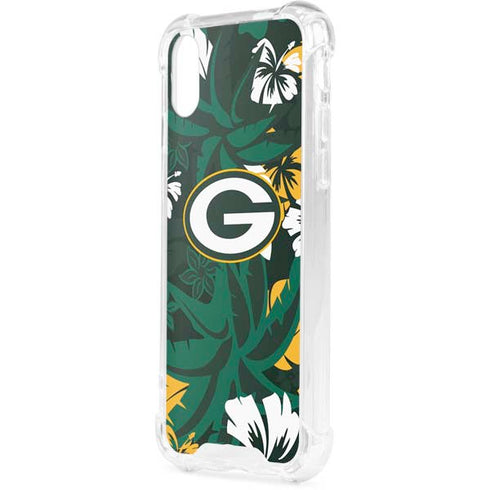 NFL Green Bay Packers Tropical Print iPhone XS Clear Case