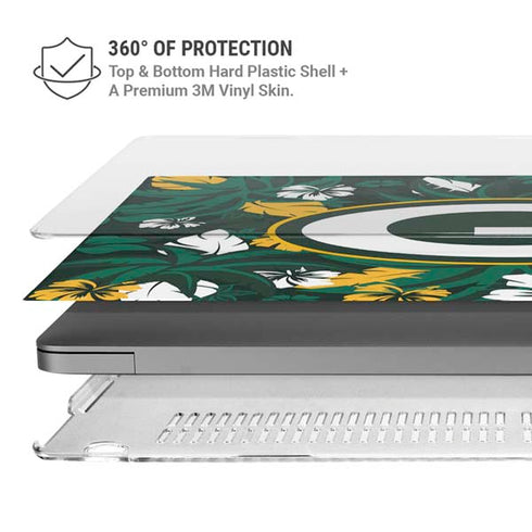 NFL Green Bay Packers Tropical Print MacBook Pro 14in (2021-24) Case plus Skin