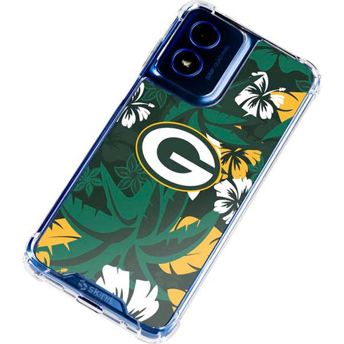 NFL Green Bay Packers Tropical Print Moto G 5G (2024) Clear Case