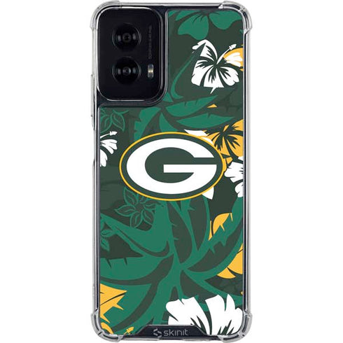 NFL Green Bay Packers Tropical Print Moto G Power 5G (2024) Clear Case