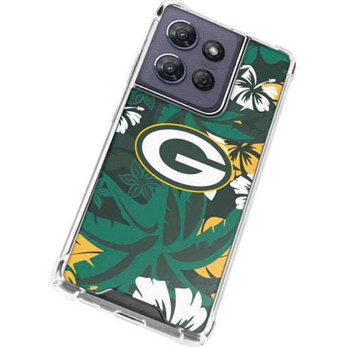 NFL Green Bay Packers Tropical Print Moto G Power 5G (2025) Clear Case
