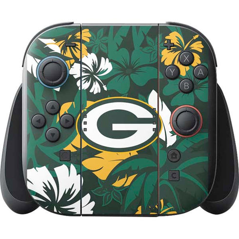 NFL Green Bay Packers Tropical Print Nintendo Switch 2 (2025) with Joy-Con Skin