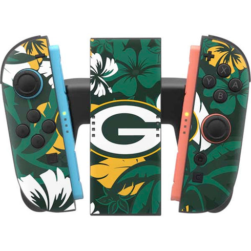 NFL Green Bay Packers Tropical Print Nintendo Switch 2 (2025) Joy-Con Controller Skin