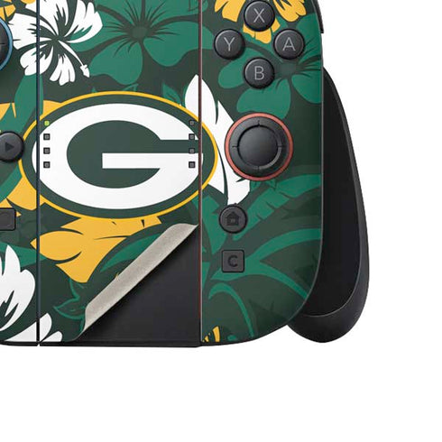NFL Green Bay Packers Tropical Print Nintendo Switch 2 (2025) Joy-Con Controller Skin