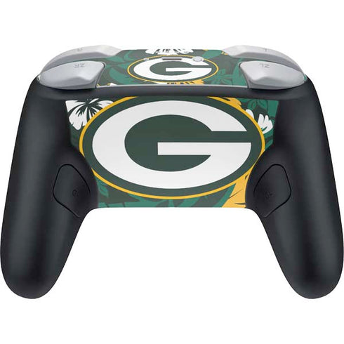 NFL Green Bay Packers Tropical Print Nintendo Switch 2 (2025) Pro Controller Skin