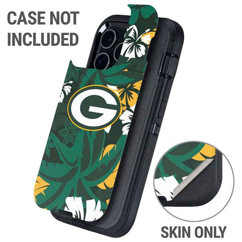 NFL Green Bay Packers Tropical Print Otterbox Defender iPhone Skin