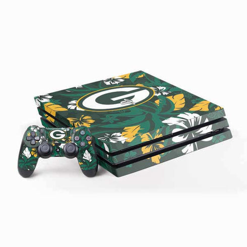 NFL Green Bay Packers Tropical Print PlayStation PS4 Skins